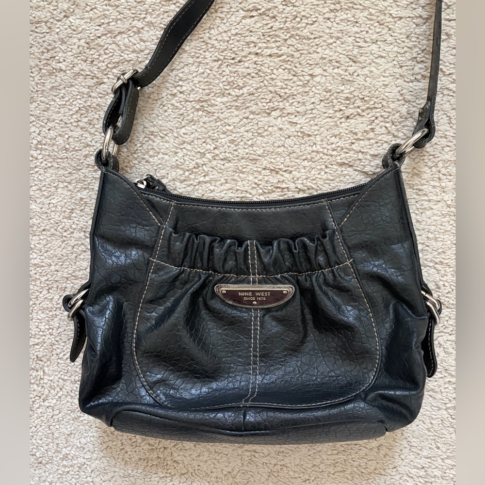 Nine West Textured Black Shoulder Bag